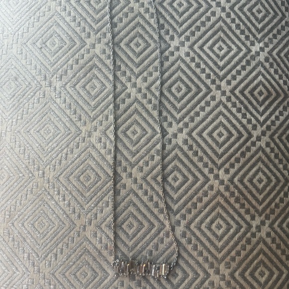 French Connection Silver Crystal Necklace NWT - Picture 2 of 7